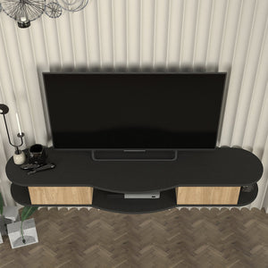 TV-Lowboard hängend Nyskiri 150x35x19 cm Anthrazit/Eicheoptik [en.casa]