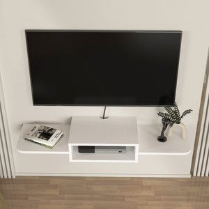 TV-Lowboard hängend Tar 115x30x16 cm Weiß [en.casa]