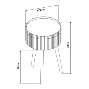 Beistelltisch Bongard mit Stauraum Ø38x48 cm Weiß [en.casa]