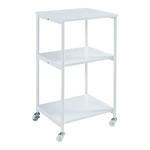 Rollbarer Druckertisch Janertu 82x39x35 cm Weiß [en.casa]