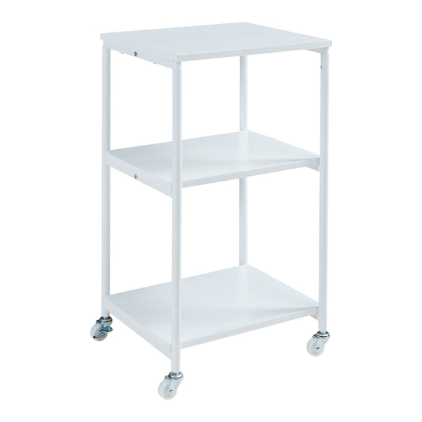 Rollbarer Druckertisch Janertu 82x39x35 cm Weiß [en.casa]