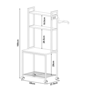 Rollbarer Druckertisch Svanaldsvipp 100x55x38 cm cm Weiß [en.casa]