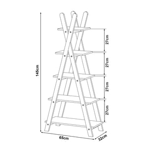 Bücherregal Vanlilu Kiefernholz 145x65x32 cm Natur/Weiß [en.casa]
