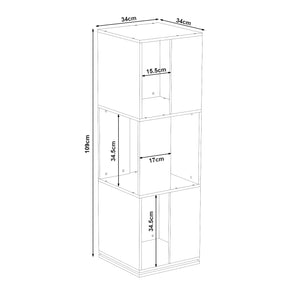 Drehbares Bücherregal Fjelmarirg 109x34x34 cm Weiß [en.casa]