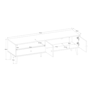 Fernsehschrank Hallevil 150x39x45 cm Weiß [en.casa]