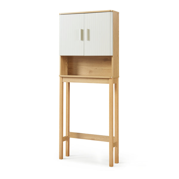 Toilettenschrank Ferrersp 160x63x20 cm Eicheoptik/Sandfarben [en.casa]