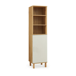 Hochschrank Ferrersp 160x42x35 cm Eicheoptik/Sandfarben [en.casa]