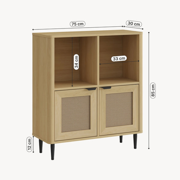 Kommode Lukhomso 85x75x30 cm Eicheoptik [en.casa]