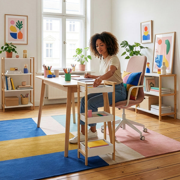 Badregal Anun mit 3 Ebenen 75x28x20 cm Bambus Natur/Weiß [en.casa]