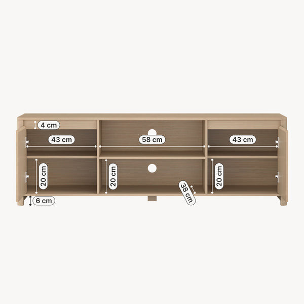 Fernsehschrank Takranmaa 150x40x50 cm Eicheoptik [en.casa]