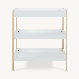 Wickeltisch Oupilu mit 2 Ablagen 91x82x53 cm Weiß [en.casa]