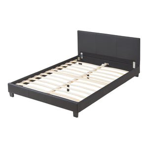 Kunstlederbett Albacete 140x200 cm Schwarz Corium