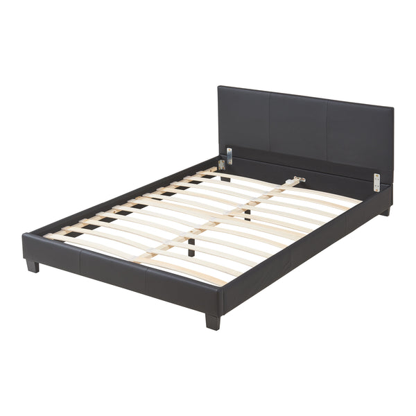 Kunstlederbett Albacete 140x200 cm Schwarz Corium