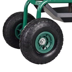 Fahrbarer Gartensitz bis 135kg Grün pro.tec