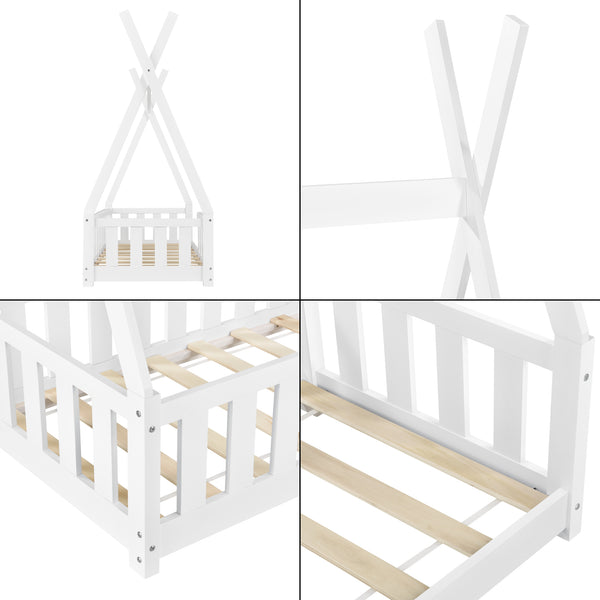 Kinderbett Helsingborg 70x140 cm Weiß [en.casa]