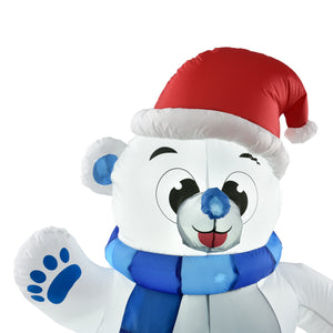 Polarbär 120 cm LED Aufblasbar für Innen und Außenbereich en.casa