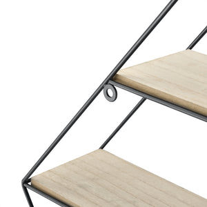 Wandregal Borus 47x12x64 cm Diamantförmig mit 3 Ablagen Schwarz en.casa