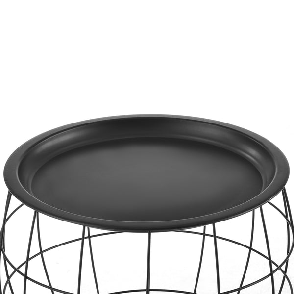 Couchtisch Neman 3er Set Metallkorb Schwarz en.casa