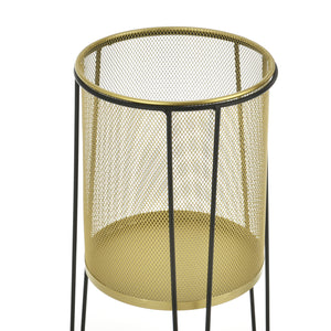 2er-Set Pflanzständer Roosdaal aus Metall Schwarz Messingfarben en.casa