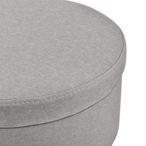 Beistelltisch Aurere Ø 36 cm Polster mit Staumraum Holz Natur/Grau en.casa