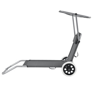 Sonnenliege Falun mit Dach und Rollen Anthrazitgrau casa.pro