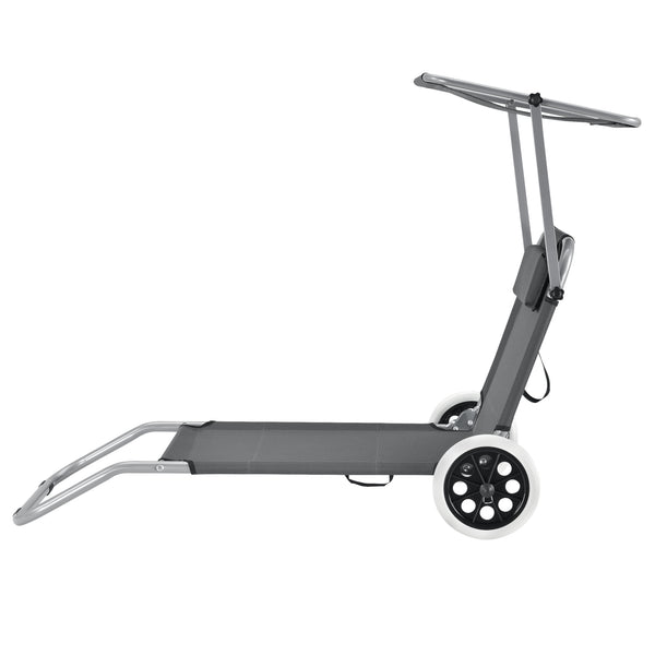 Sonnenliege Falun mit Dach und Rollen Anthrazitgrau casa.pro