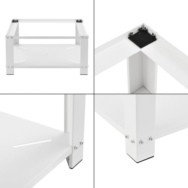Waschmaschinen-Sockel Courtavon mit Ablage Stahl Weiß en.casa