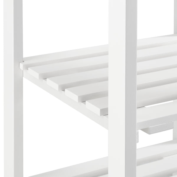 Servierwagen Biel 76x37x37 cm Rollwagen mit Schublade MDF Holzfarben/Weiß en.casa