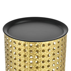 Beistelltisch Theux 2er Set Schwarz/Goldfarben en.casa