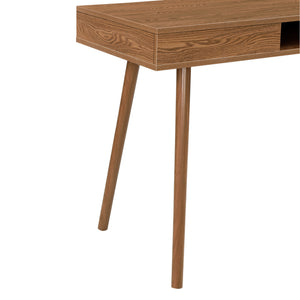 Schreibtisch Habo mit Ablage und Schublade 115x48x74cm Dunkler Holzton en.casa
