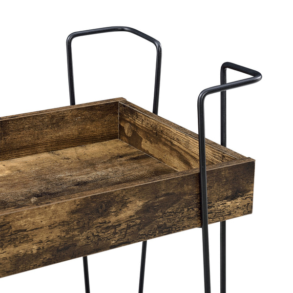 Servierwagen Vaxholm 78x62x32cm Dunkler Holzton en.casa