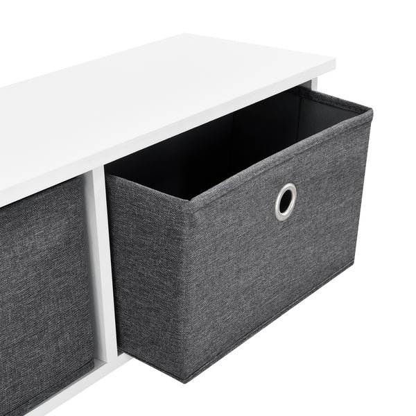 Wandgarderobe Horsens mit Aufbewahrungsboxen 100x20x30cm Weiß/Grau en.casa