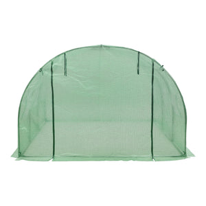 Gewächshaustunnel Dornbirn 300x300x200cm PE-Gitterfolie Grün [en.casa]