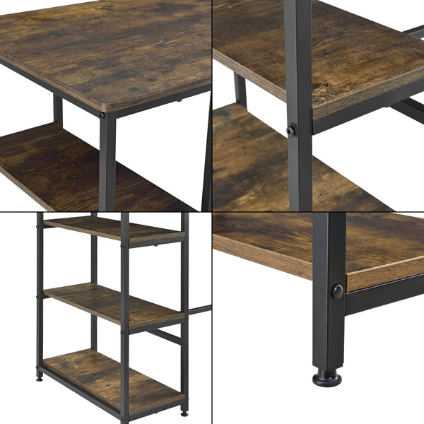 Bartisch Växjö 100x109x60cm Dunkler Holzton en.casa