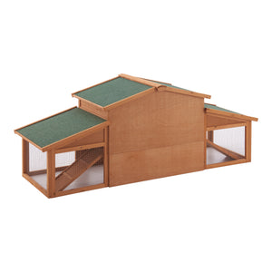 Kaninchenstall Schmitten 72x180x62cm Tannenholz [en.casa]