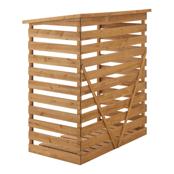 Brennholzunterstand 123x116x64cm Natur Tannenholz [en.casa]