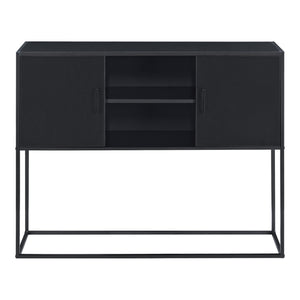 Sideboard Motala mit Ablage und Schranktüren Schwarz [en.casa]