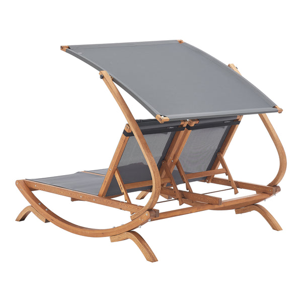 Doppelliege Karystos 197x156x144cm Dunkelgrau [en.casa]