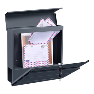 Briefkasten Achtrup 37x37x11cm Stahl Anthrazit [en.casa]