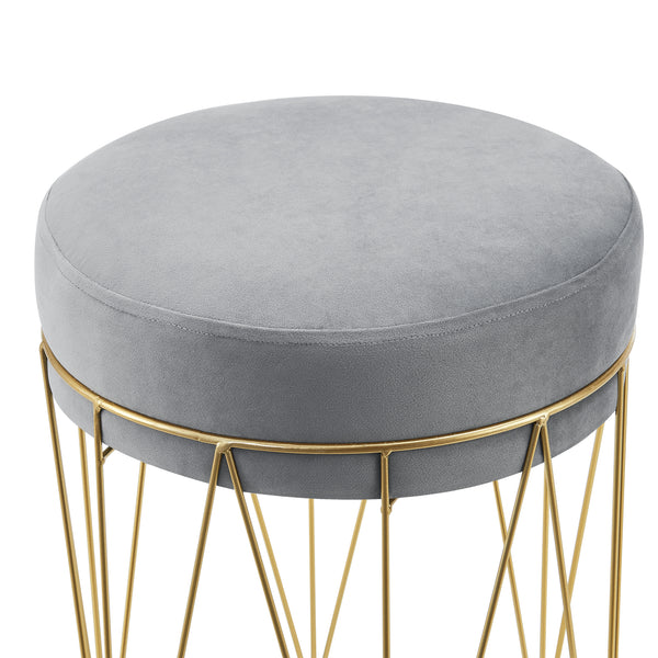 Sitzhocker Melsele bis ca. 100 kg Grau/Messingfarben [en.casa]