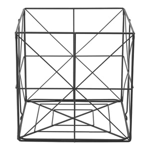 Zeitungskorb Temse 40x40x40cm Metall Schwarz [en.casa]