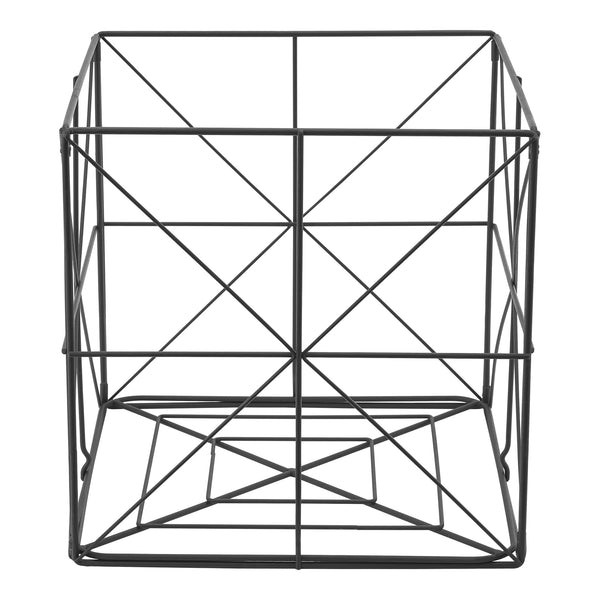 Zeitungskorb Temse 40x40x40cm Metall Schwarz [en.casa]