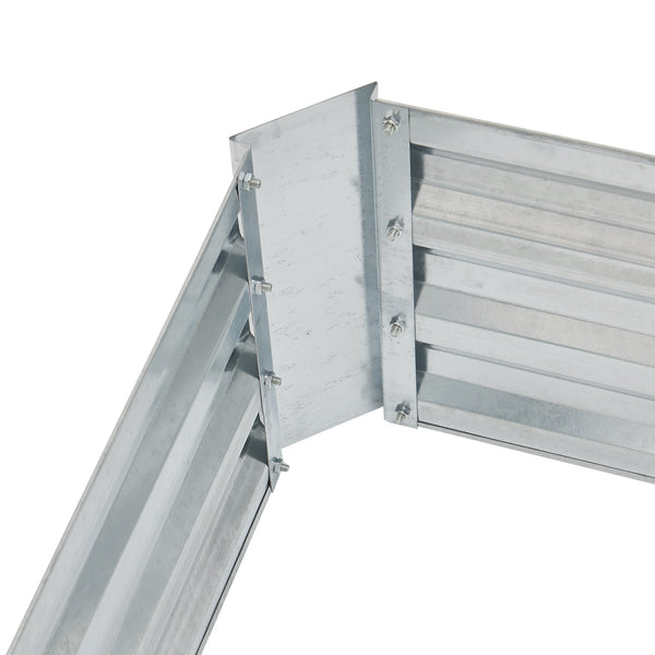 Pflanzbeet Barneveld 90x90x30cm Stahl Silber [en.casa]