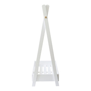 Kinder-Garderobe Laxe 126x73x43 cm Weiß/Natur [en.casa]