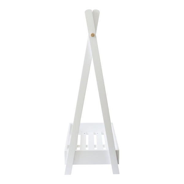 Kinder-Garderobe Laxe 126x73x43 cm Weiß/Natur [en.casa]