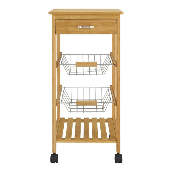 Bambus Küchenwagen Stenungsund mit Schublade 76x36x36cm [en.casa]