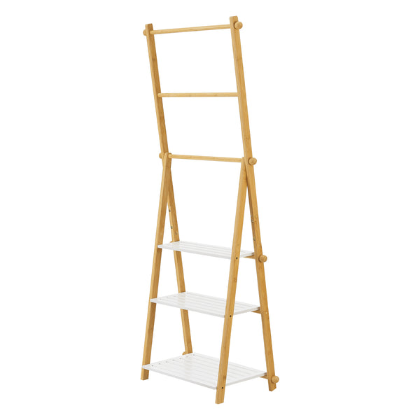 Bambus Badregal Lapinjärvi mit Handtuchstangen [en.casa]