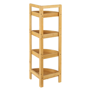 Bambus Badregal Lestijärvi Eckregal mit 4 Ablagen 80x23x23cm [en.casa]