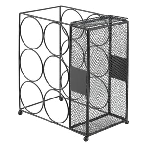 Weinregal Drangedal für 6 Flaschen mit Gitterbehälter [en.casa]