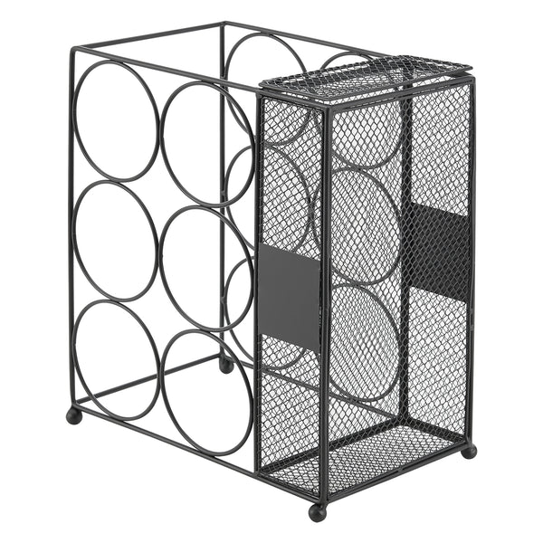 Weinregal Drangedal für 6 Flaschen mit Gitterbehälter [en.casa]